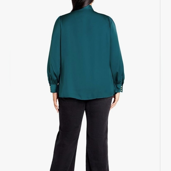 City Chic Plus Top in Awe Size XXL/24 color: teal - Picture 2 of 10